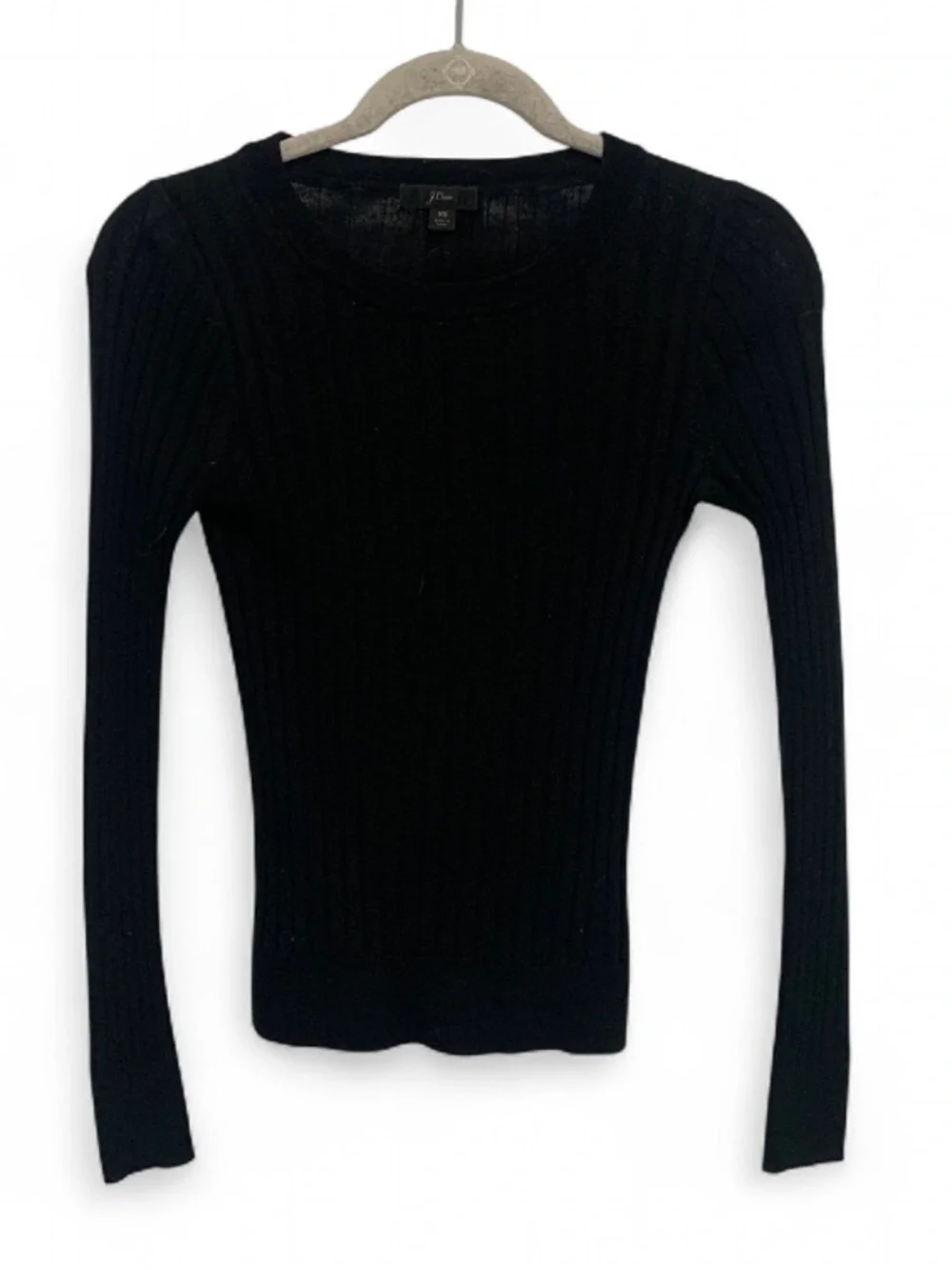 J. Crew Black Ribbed Long Sleeve Sweater